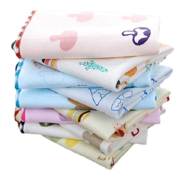 Khillayox Soft Cotton Handkerchief for kids, Women and girls | Cute Printed Baby Face Towel Hanky Rumal Wash cloth| Double Layer kids hankies for School use Set Of 6 and 12 (11”x11”) Multicolor