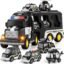 Kidology 5 in 1 Police Trucks Boy Toys for 3-5 Year Old Toddlers - Toys for 3 4 5 6 7 Years Old Transport Vehicle Carrier Truck Sets Kids Boys & Girls