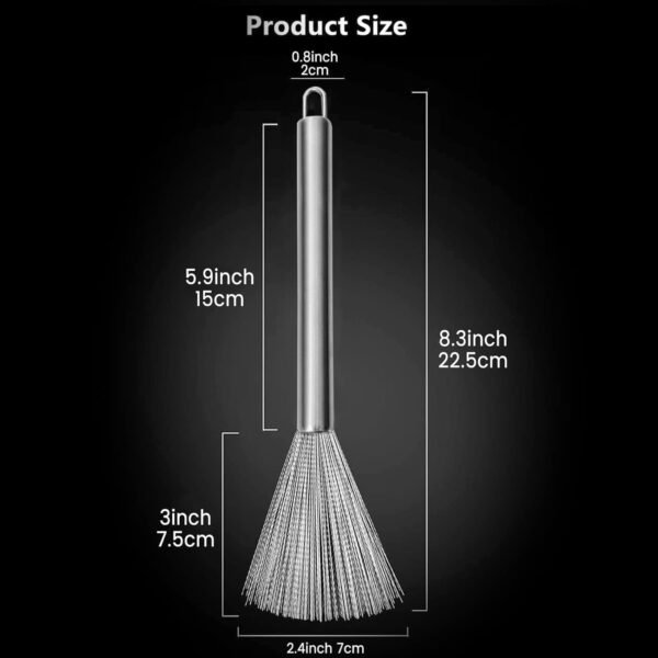 Kitchen Brush, Pan Scrubber, Wok Brush, Pot Scrubber, Dishes Scrub Brush,Steel Scrubbers for Cleaning Dishes, Steel Wool Scrubber with Handle, Steel Scrubber,Full Body Stainless Steel(ORIGINAL)