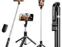 Kratos 2026, Premium K9 Selfie Stick Tripod with Light, 67 inch /170CM Tripod for Mobile Phone, Multi-Functional Bluetooth Long Selfie Stick for Travel, Vlogging, Compatible with All Mobile Phones