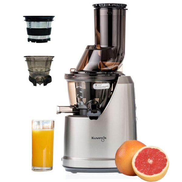 Kuvings B1700 Dark Silver Cold Press Juicer for Home with Attachments, All-in-1 Juicer for Fruits, Vegetables & Nut Milk, Smoothie & Sorbet, Patented JMCS Technology 10% More Juice, 12 Yrs Warranty