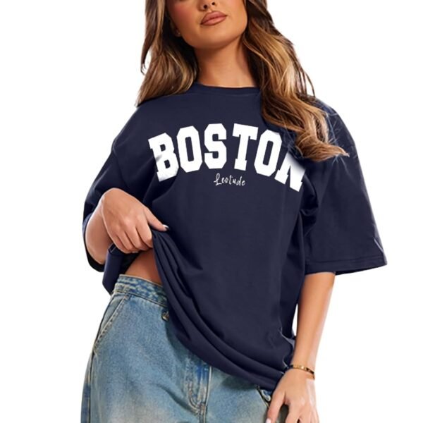LEOTUDE Women Cottonblend Drop Shoulder Oversized Round Neck Half Sleeve