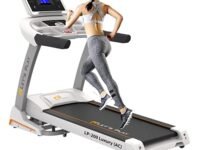 LET'S PLAY LP-200 Semi Commercial 6HP Peak AC Motor Treadmill for Home Gym,Automatic Incline for Walking & Running,160Kg User Weight,Top Speed 18Km/Hr,12 Programs [5 Year Warranty],White and Silver