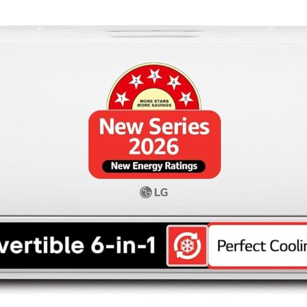 LG 1 Ton 5 Star, New star rated, Smart Inverter Split AC (Copper, AI Convertible 6-in-1 Cooling, Faster Cooling & Energy Saving, HD Filter with Anti-Virus Protection, Him Clean, AS-Q14YNZE, White)