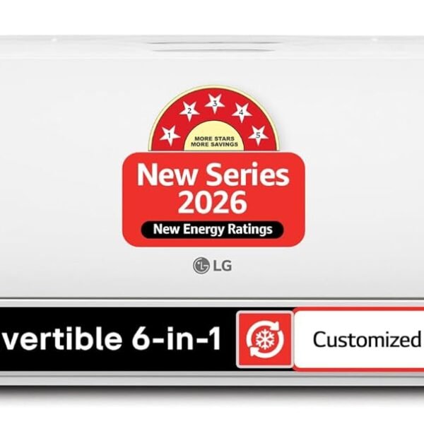 LG 1.5 Ton 5 Star, New star rated, Wi-Fi Enabled, Energy Manager+, Smart Inverter Split AC (Copper, AI+ Convertible 6-in-1, 4 Way Swing, HD Filter with Anti-Virus Protection, AS-Q19YWZE1, White)