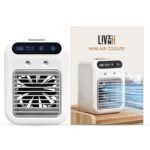 LIVINH Mini Air Cooler Portable Personal Cooler Fan with 500ml Water Tank, 3 Speed Rapid Cooling USB Powered Silent Desk Fan, Compact Whisper Quiet Air Conditioner for Home, Office & Bedroom