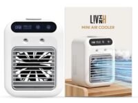 LIVINH Mini Air Cooler Portable Personal Cooler Fan with 500ml Water Tank, 3 Speed Rapid Cooling USB Powered Silent Desk Fan, Compact Whisper Quiet Air Conditioner for Home, Office & Bedroom