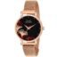 LOUIS DEVIN Rose Gold Plated Mesh Chain Analog Wrist Watch for Women (Black/Blue/Rose Gold Dial) | RG162