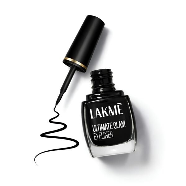 Lakme Ultimate Glam Eye Liner, Semi Matte, Quick drying, Water resistant & Smudgeproof Eye Liner, Black, 9ml