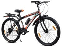 Leader Rigid Suspension Beast 26T IBC Premium 7 Speed Cycle for Men with Inbuilt Carrier,Rugged City/Mountain Gear Bicycle,Strong V-Brakes&Steel Frame,Ideal for 10+Years,Matt Black,137.1x21.5x72.3 cm