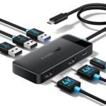 Lemorele USB C Laptop Docking Station, 6-in-1 Dual Display Adapter with 4K Dual HDMI for MacBook/Air（Supports AAA/ABB only）, HP, Dell, Surface, Windows