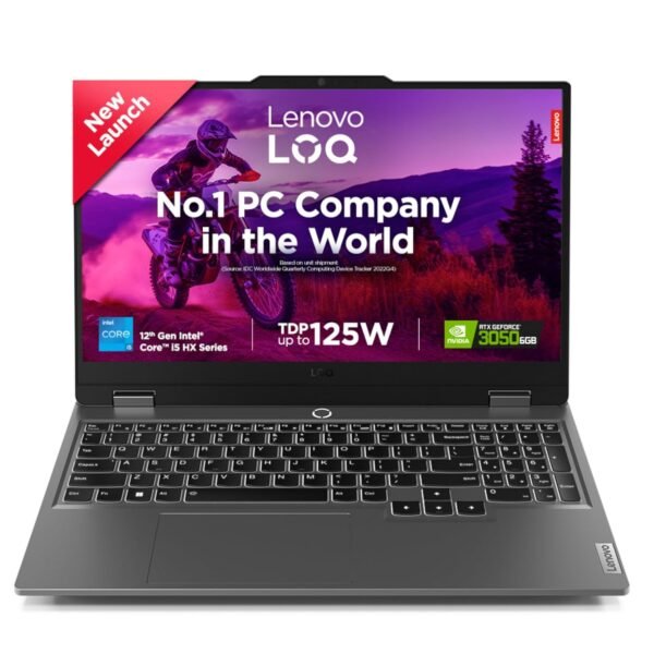 Lenovo LOQ 12th Gen Core i5-12450HX | NVIDIA RTX 3050 6GB (16GB RAM/512GB SSD/15.6" (39.6cm)/Windows 11/Office Home 2024/100% sRGB/Grey/2.4Kg), 83GS00LNIN Gaming Laptop