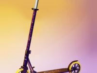 Lifelong Foldable Kick Scooter for Kids 5+ Years | Aluminum Body, 4-Level Adjustable Handlebar | 120kg Capacity | Baby Scooter for Boys & Girls | Outdoor Toy, Ride-on Fun | Purple & Yellow