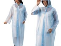 Lifelong Women's Raincoat | 100% Waterproof | Lightweight One-Piece Girls Raincoat With Hood, Side Pocket, Snap Buttons | Portable Travel Raincoat For Hiking, Trekking, Camping (XL, Sky Blue)
