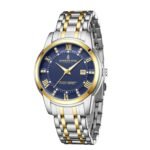 London Fog Regent Collection Analog Quartz Watch for Men with Round Dial and Stainless Steel Strap, Metal Case, Date Display, Luminous Hands & Hour Markers, Water Resistant