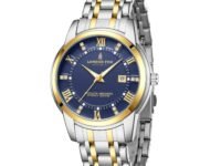 London Fog Regent Collection Analog Quartz Watch for Men with Round Dial and Stainless Steel Strap, Metal Case, Date Display, Luminous Hands & Hour Markers, Water Resistant