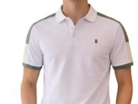 Louis Philippe Men's Slim Fit Premium High-End Pique in Superior Cotton Cut & Sew Design Color Block Shoulder Half Sleeve Polo Tshirt