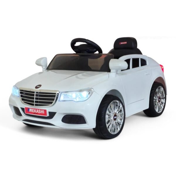 MEKASHI 12V Ride-On Car for Kids 1-4 Years, White