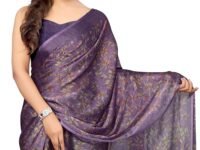 MIRCHI FASHION Saree for Woman Chiffon Georgette Floral Printed | Breathable Lightweight Sari for Office Use and Farewell Ceremonies with Blouse Piece