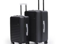 MOKOBARA Aisle Trunk Set of 2 Trolley Bag (55.5cm 65cm) Black | Cabin 40L Check-in 70L Polycarbonate Hardshell Frosted Hardware TSA Lock YKK Zippers 8 Silent Ninja Wheels 18-21 Days Travel