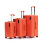 MOKOBARA Aisle Trunk Set of 3 Trolley Bag (55.5cm 65cm 76.5cm) Orange | Cabin 40L Check-in 70L Check-in Large 105L Polycarbonate Hardshell Frosted Hardware TSA Lock 8 Silent Wheels 30+ Days Travel