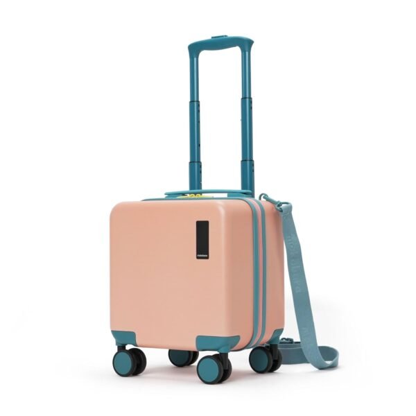 MOKOBARA Moko Blocks Kids Trolley Bag (3-8 Years) 38cm 19L Pink | Mini Suitcase Polycarbonate Hard Shell 360 Silent Wheels Telescopic Handle Water Resistant Travel Luggage For Boys And Girls