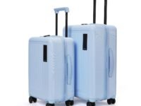 MOKOBARA Transit Set of 2 Trolley Bag (54cm 64cm) Blue | Cabin 40L Check-in 65L Lightweight Polycarbonate Hardshell TSA Lock YKK Zipper 8 Silent Wheels 18-21 Days Travel Suitcase