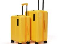MOKOBARA Transit Set of 2 Trolley Bag (54cm 64cm) Yellow | Cabin 40L Check-in 65L Lightweight Polycarbonate Hardshell TSA Lock YKK Zipper 8 Silent Wheels 18-21 Days Travel Suitcase