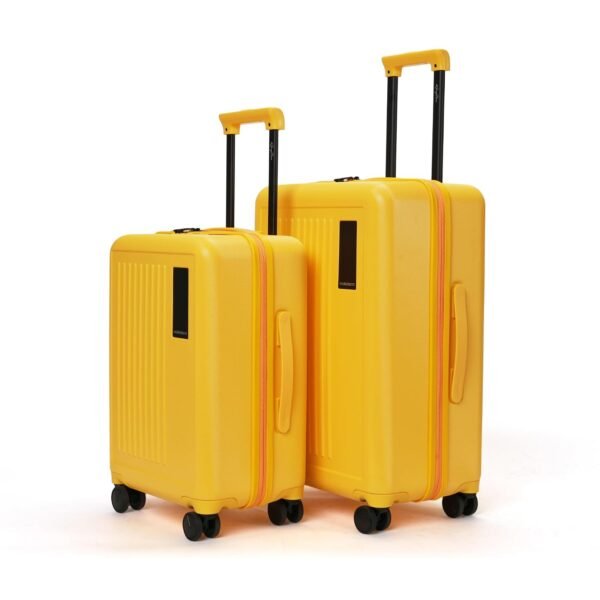 MOKOBARA Transit Set of 2 Trolley Bag (54cm 64cm) Yellow | Cabin 40L Check-in 65L Lightweight Polycarbonate Hardshell TSA Lock YKK Zipper 8 Silent Wheels 18-21 Days Travel Suitcase
