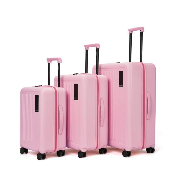 MOKOBARA Transit Set of 3 Trolley Bag (54cm 64cm 74cm) Pink | Cabin 40L Check-in 65L Check-in Large 100L Polycarbonate Hardshell 360° 8 Silent Ninja Wheels Premium Zipper 30+ Days Travel