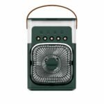 MZ F66 (AIR COOLER FAN) 3 Speed Gear with Spray Humidification Portable Mini Cooler Fan with 7 LED Colors & 1200mAh Battery with Automatic Timer Shut-off & 360° Vertically Rotatable Head