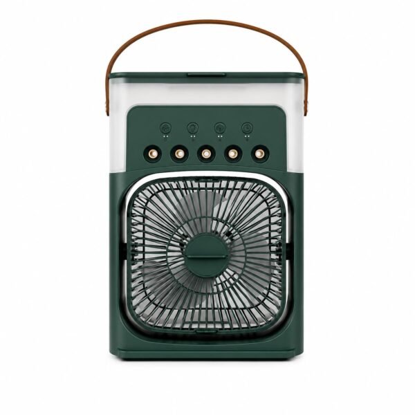 MZ F66 (AIR COOLER FAN) 3 Speed Gear with Spray Humidification Portable Mini Cooler Fan with 7 LED Colors & 1200mAh Battery with Automatic Timer Shut-off & 360° Vertically Rotatable Head
