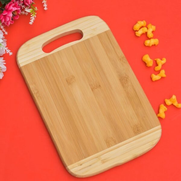 Machak Natural Bamboo Wood Chopping Cutting Board for Kitchen Vegetables, Fruits & Cheese, BPA Free, Eco-Friendly, Medium (29x20 cm)