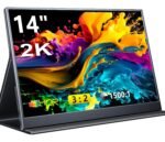MagicRaven Portable LCD Monitor, 14" 2K Laptop Screen, Lightweight Dual USB C HDMI Second Gaminig Display with Speakers, Travel Monitor for PS4/5 Xbox Switch MAC PC Phone