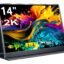 MagicRaven Portable LCD Monitor, 14" 2K Laptop Screen, Lightweight Dual USB C HDMI Second Gaminig Display with Speakers, Travel Monitor for PS4/5 Xbox Switch MAC PC Phone
