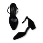 Marc Loire Women’s Pointed Toe Block Heel Fashion Sandals with Buckled Ankle Strap