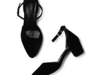 Marc Loire Women’s Pointed Toe Block Heel Fashion Sandals with Buckled Ankle Strap