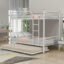 Metal Bunk Bed Twin Over Twin Size, Heavy Duty With Safety for Junior/Adults, White
