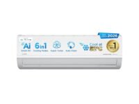 Midea 1.36 Ton 3 Star Inverter Split AC, Wi-Fi & 6-in-1, MAI18SD3R36W0 | Copper Condenser, Voice Control, 52°C Heavy Duty Cooling, HD+PM 2.5 Filter, Auto Clean, Santis Max DLX Wi-Fi, White