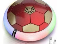 Mirana Air Football Smart Toy for Kids | 3-Mode USB Type-C Rechargeable Hover Ball | Indoor Electric Hoverball with LED Lights | Birthday Gift for Boys & Girls 2 3 4 5 6 7 8 9 10 Years (Red-Golden)