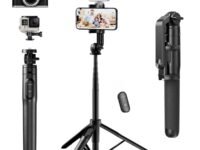 Mobilife 64" Multi-Function Selfie Stick Tripod Bluetooth Tripod Stand for Phone 1/4" Screw for DJI Pocket 4/3 GoPro Action Camera Aluminum Portable Mobile Tripod
