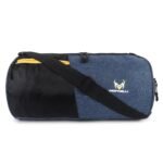 Monvelli Gym Duffel Bag for Unisex | Multipurpose Sports Travel Bag with Adjustable Shoulder Strap & Shoe Compartment | Stylish Duffel for Gym, Fitness, Outdoor & Weekend Trips (Blue)
