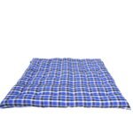 NEXTGO Cotton Mattress Tufted Soft Rui Gadda Foldable Gadi Tri Fold for Floor& Bed Color Blue - W hite Striped (6 x 6 King Bed)