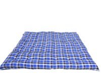 NEXTGO Cotton Mattress Tufted Soft Rui Gadda Foldable Gadi Tri Fold for Floor& Bed Color Blue - W hite Striped (6 x 6 King Bed)