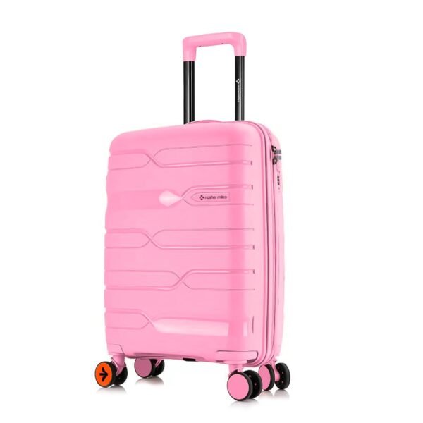 Nasher Miles Paris Hard-Sided Polypropylene Cabin Luggage 20 inch | 55cm | 8 Wheels Small Trolley Bag for Travel | Suitcase (Pink)