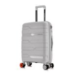 Nasher Miles Paris Hard-Sided Polypropylene Check-in Luggage 24 inch | 65cm | 8 Wheels Medium Trolley Bag for Travel | Suitcase (Grey)
