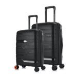 Nasher Miles Paris Hard-Sided Polypropylene Spinner Luggage Set of 2 Black Trolley Bags (55 & 65 Cm), Grey