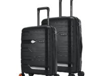 Nasher Miles Paris Hard-Sided Polypropylene Spinner Luggage Set of 2 Black Trolley Bags (55 & 65 Cm), Grey