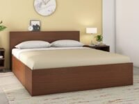 Nilkamal Arthur Plus Wooden Queen Bed with Box Storage| Engineered Wood | 1 Year Warranty |Contemporary Design | Legno Oak Dark