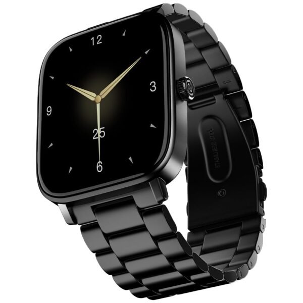 Noise Quad Call 1.81" Display, Bluetooth Calling Smart Watch, AI Voice Assistance, 160+Hrs Battery Life, Metallic Build, in-Built Games, 100 Sports Modes, 100+ Watch Faces, 5 Watts (Elite Black)